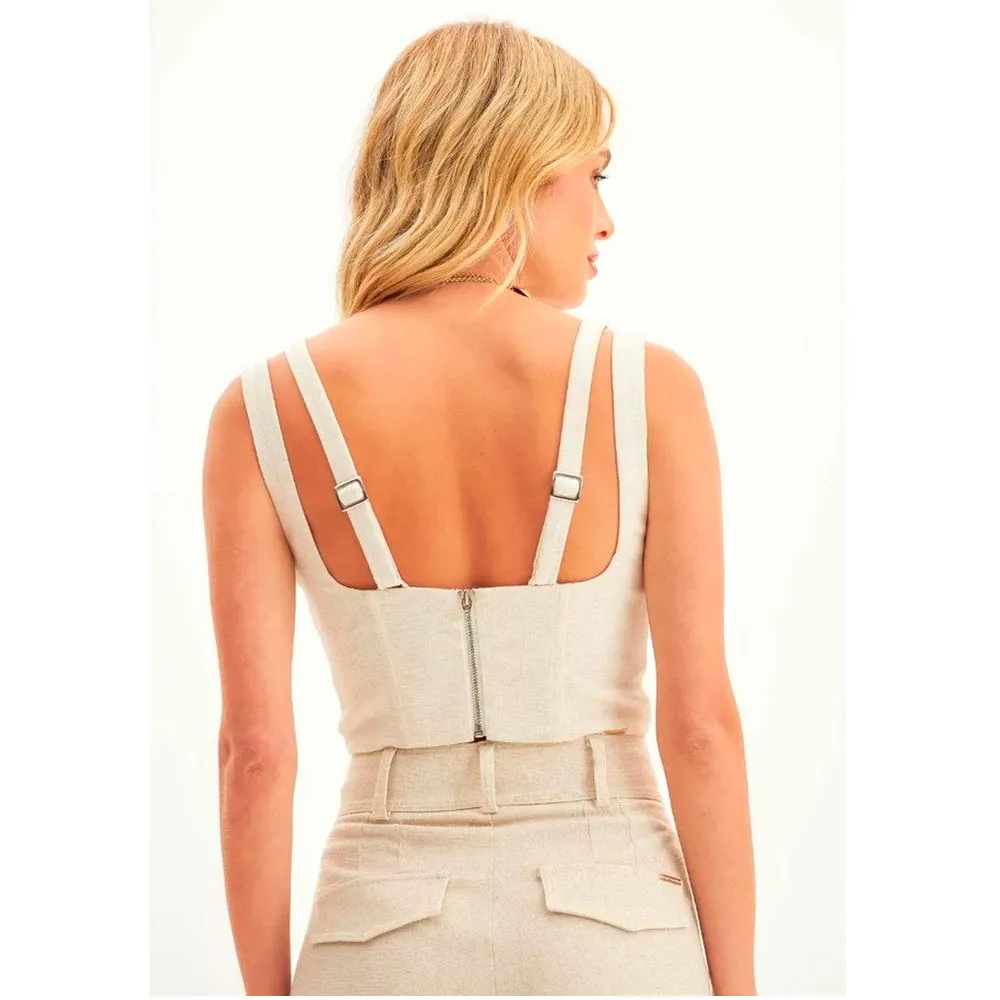 Top corsé lino - Imagen 2