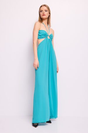 Mono verde turquesa de georgette