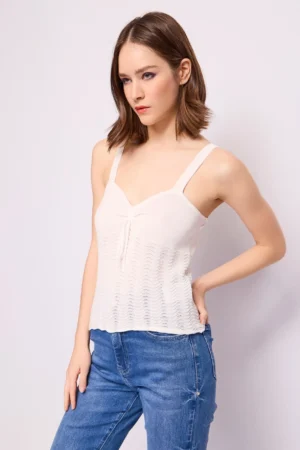 Top blanco de punto
